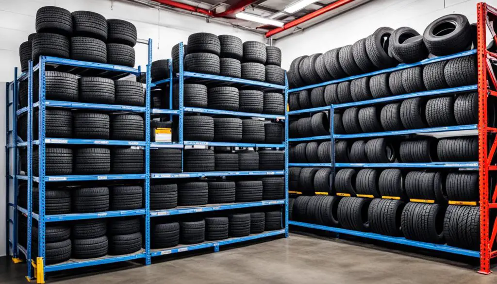 Storing mounted and unmounted tires