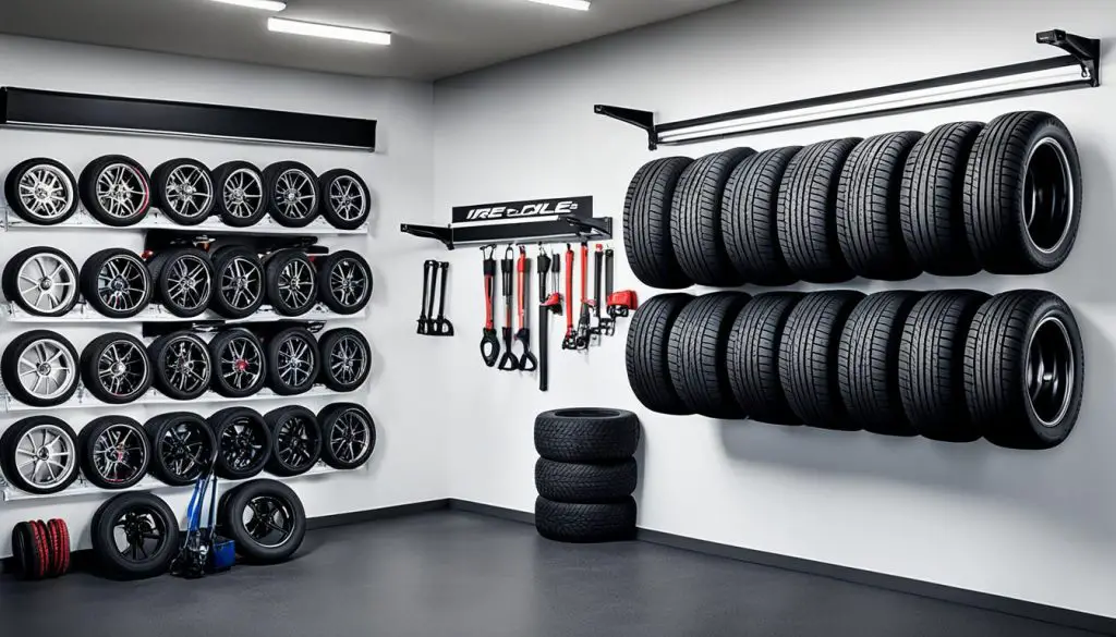 wall-mounted tire racks