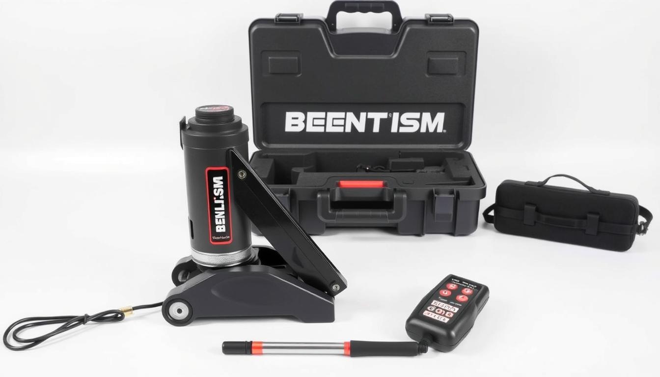 BENTISM 3-Ton Electric Scissor Jack with remote control for easy operation