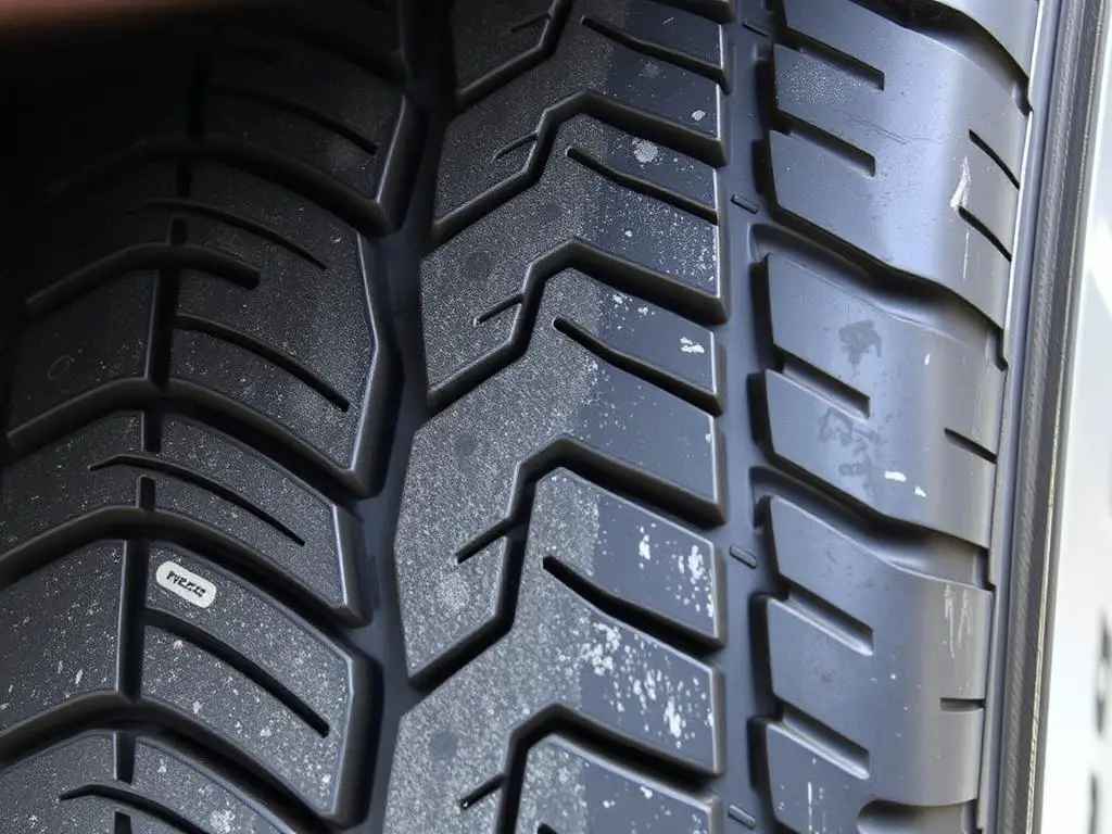Car with visible suspension problem showing uneven tire wear