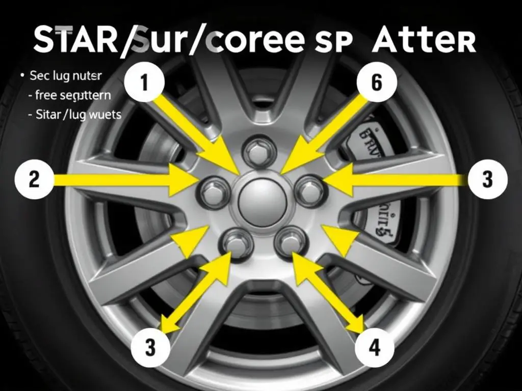 Correct star pattern for tightening lug nuts