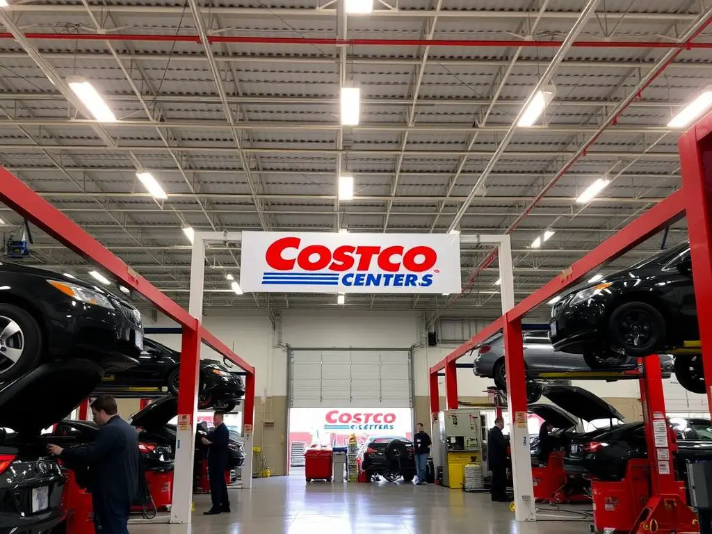 Costco Tire Center with alignment equipment and service bays