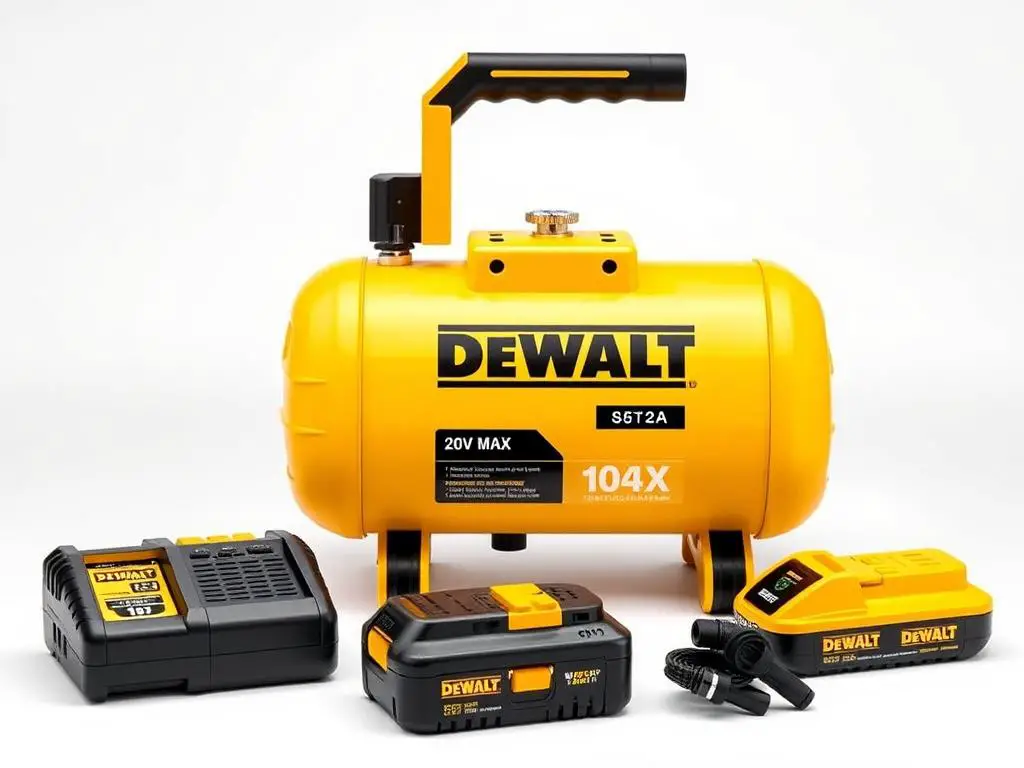 DeWalt 20V MAX Cordless Air Compressor with battery and accessories