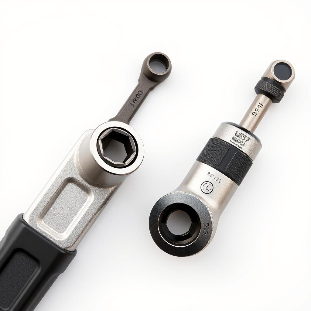 Different drive sizes of torque wrenches - 3/8 inch and 1/2 inch