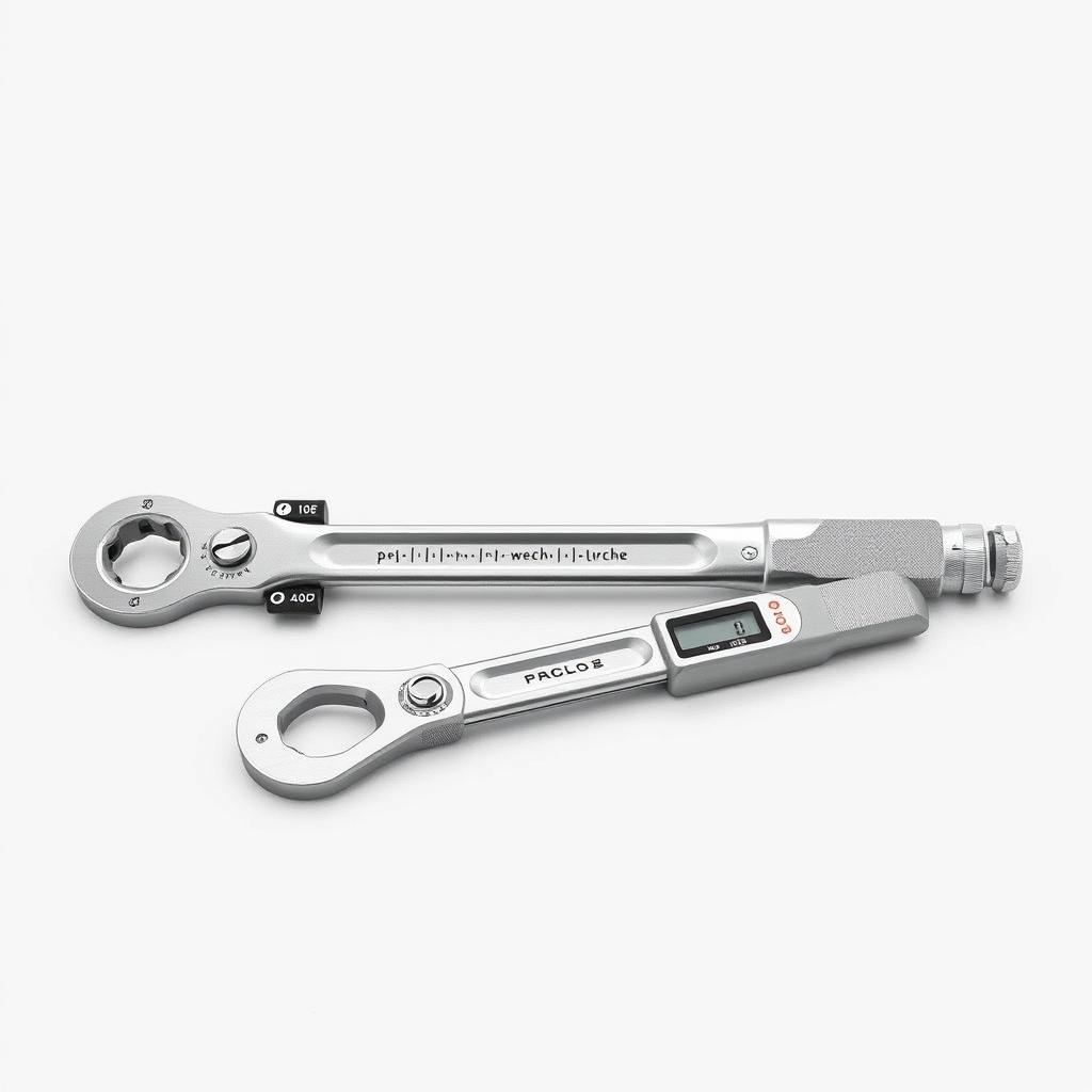 Different types of torque wrenches - click, beam, and digital