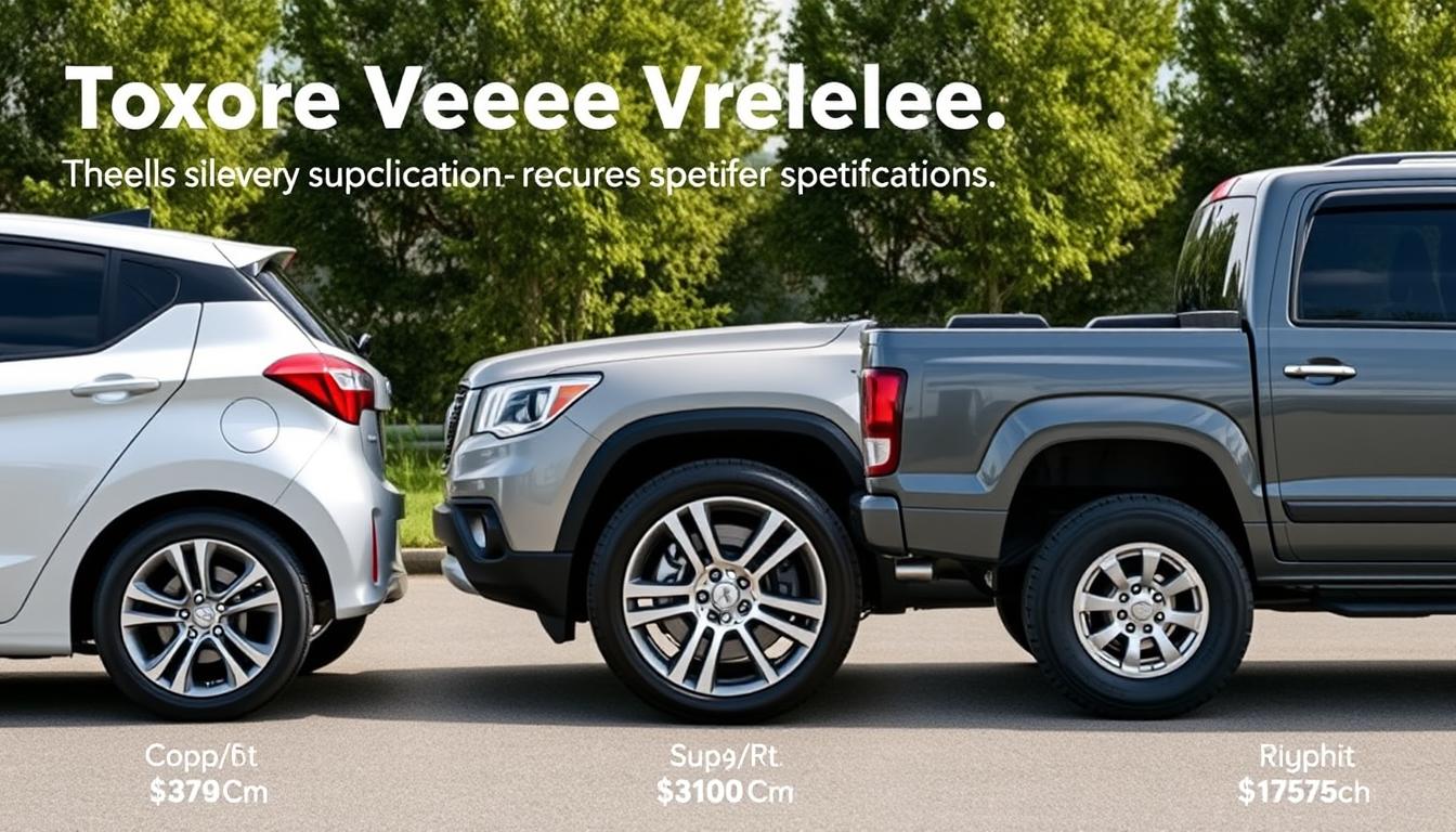 Different vehicles showing various wheel configurations requiring different torque specs