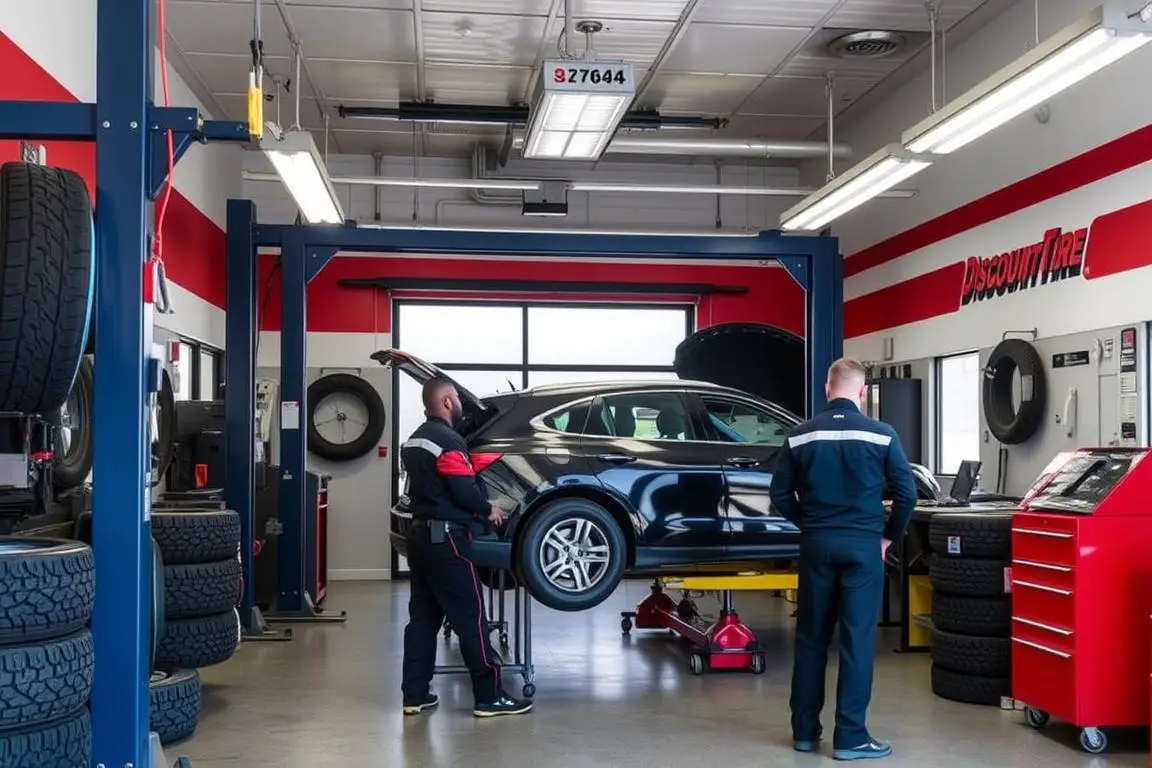 Discount Tire service center with alignment bay and equipment