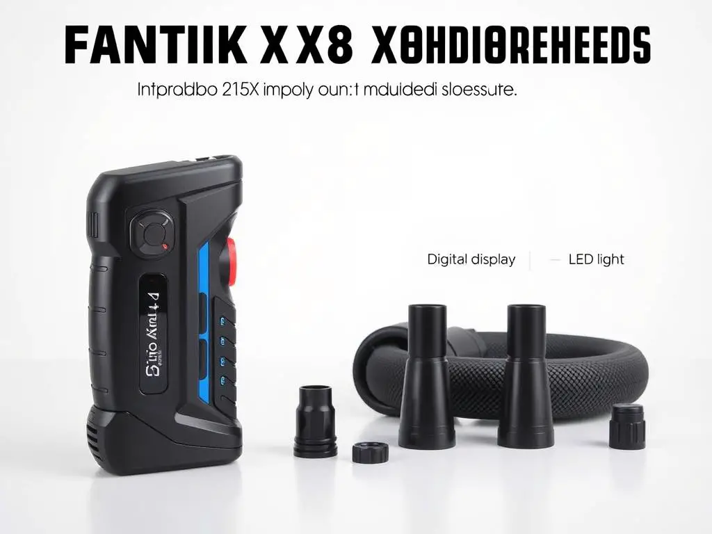 Fanttik X8 APEX Cordless Tire Inflator with built-in battery and LED light