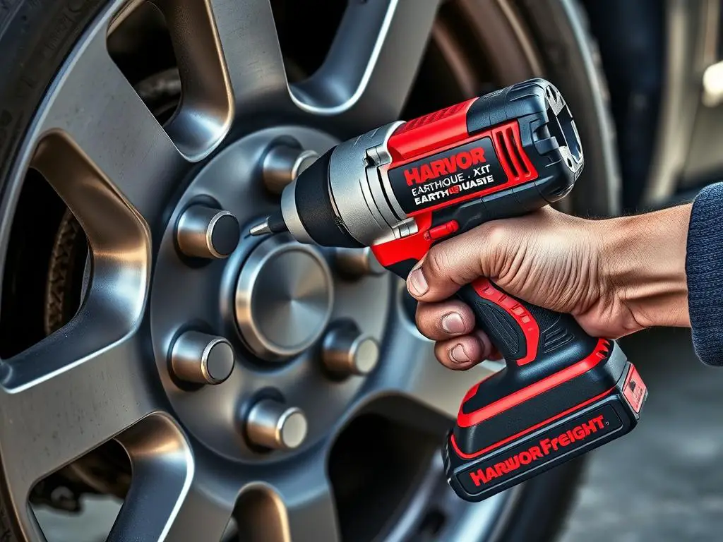 Harbor Freight Earthquake XT impact wrench removing lug nuts
