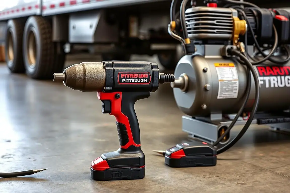 Harbor Freight Pittsburgh 1-inch impact wrench with air compressor