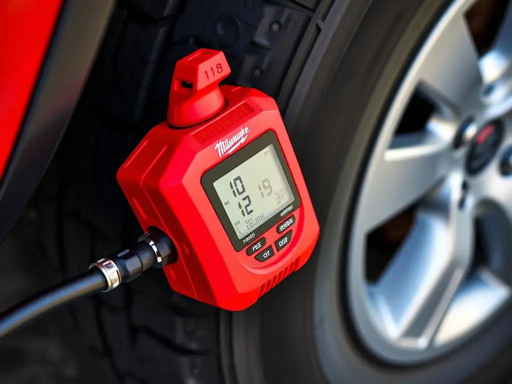 Milwaukee M18 Tire Inflator with digital display and memory settings