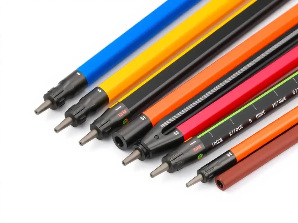 Set of color-coded torque sticks for impact wrench lug nut installation Set of color-coded torque sticks for impact wrench lug nut installation