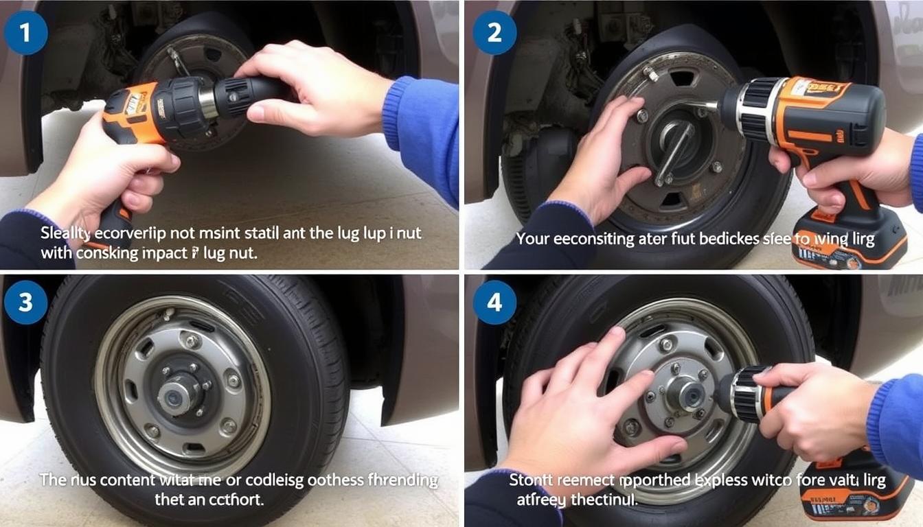 Step-by-step demonstration of proper lug nut removal technique