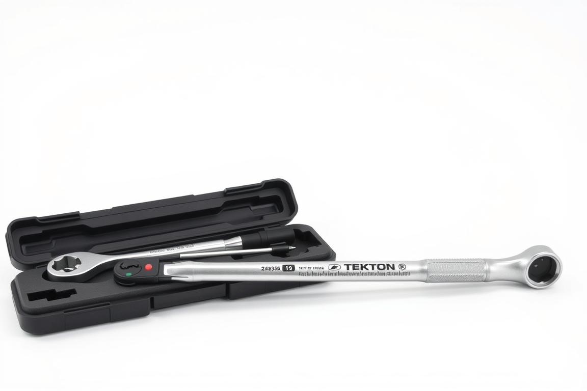 TEKTON 24335 1/2-Inch Drive Click Torque Wrench with case