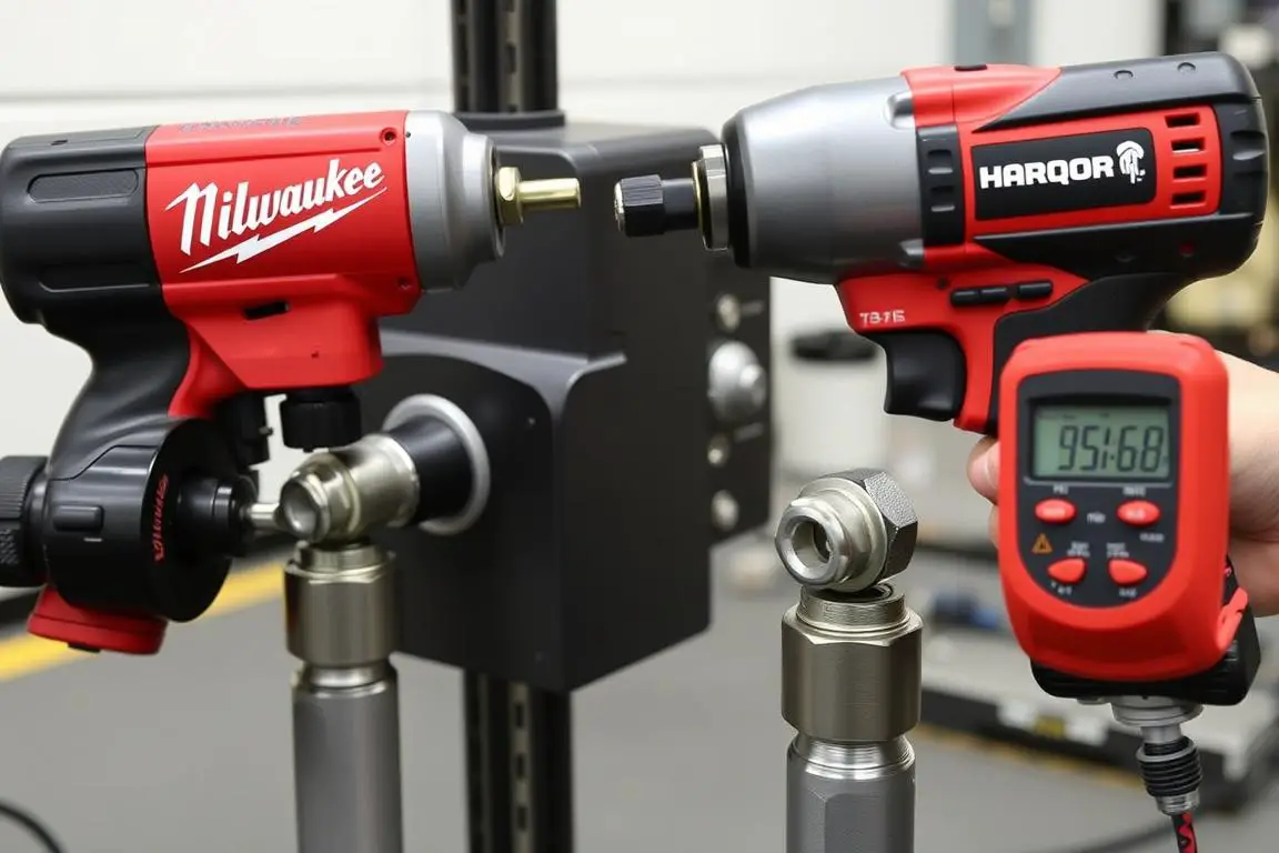 Torque comparison test between Milwaukee and Harbor Freight impact wrenches