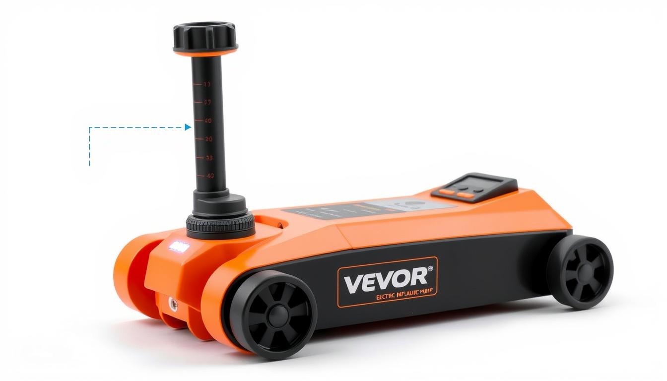 VEVOR 5-Ton Electric Hydraulic Car Jack with built-in inflator pump and LED light