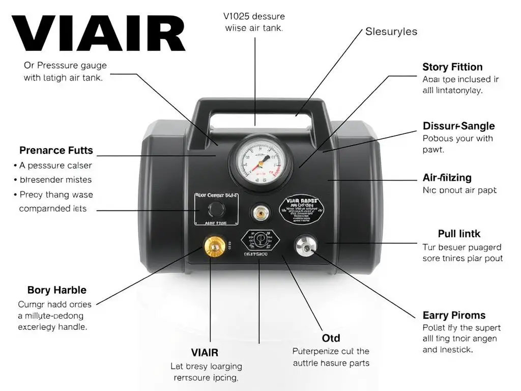 VIAIR 91025 2.5 Gallon Air Tank with fittings and pressure gauge
