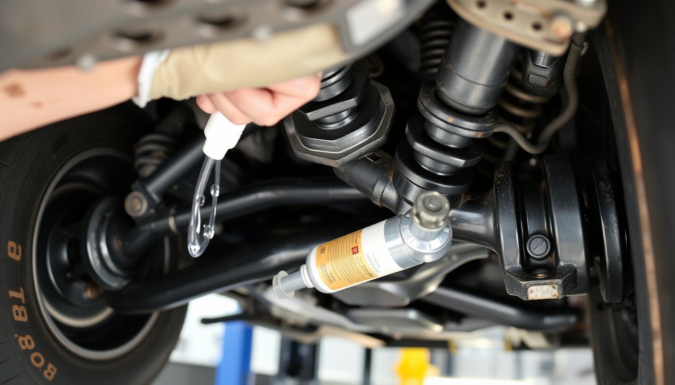 Well-maintained car suspension system components