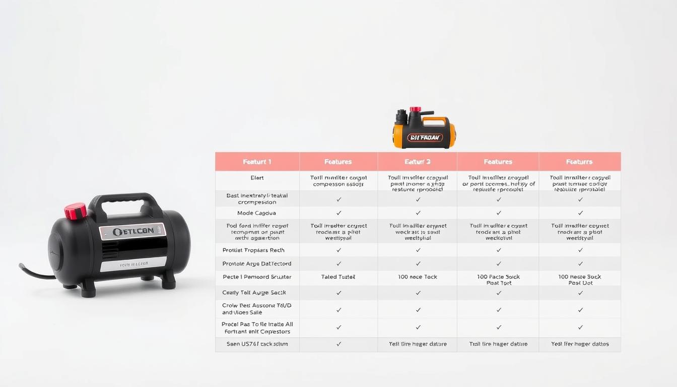 tire inflator comparison chart